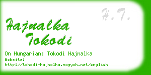 hajnalka tokodi business card